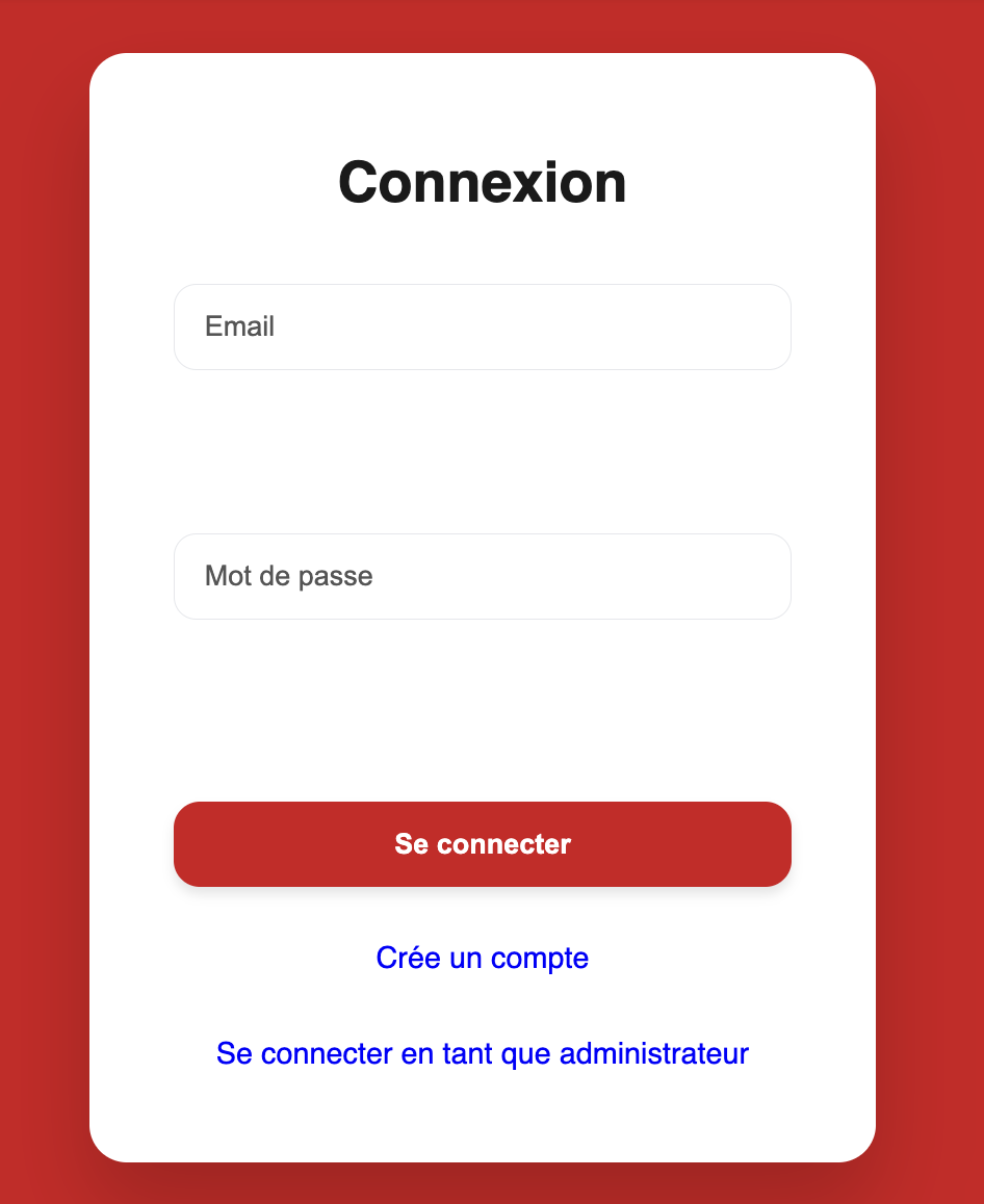 Interface du formulaire de connexion du projet Boucherie Agadir