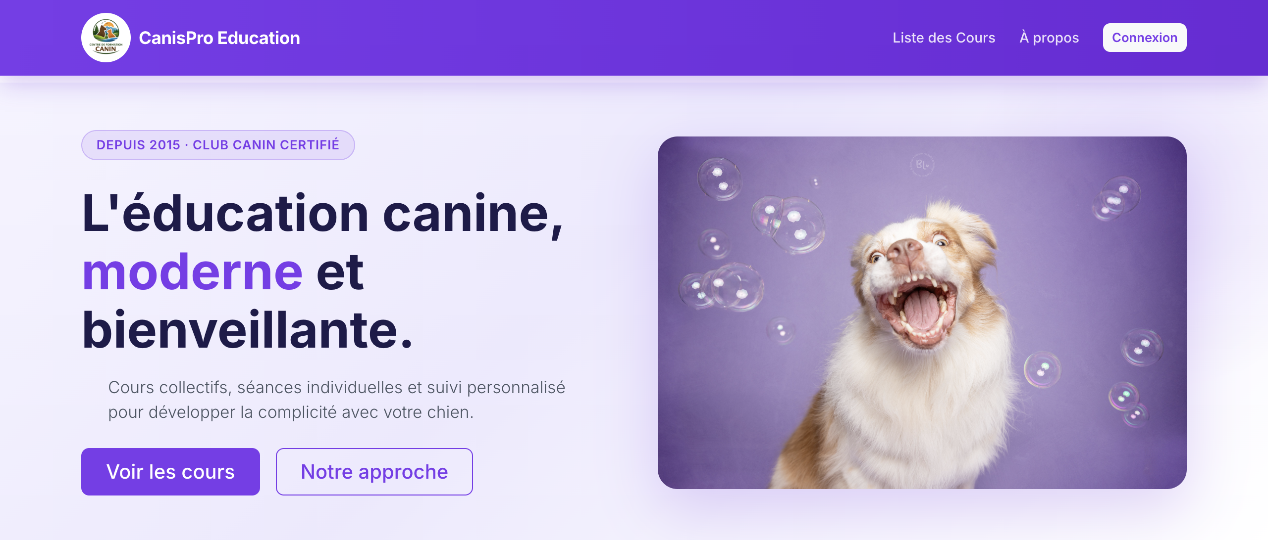 Capture du projet CanisPro Éducation