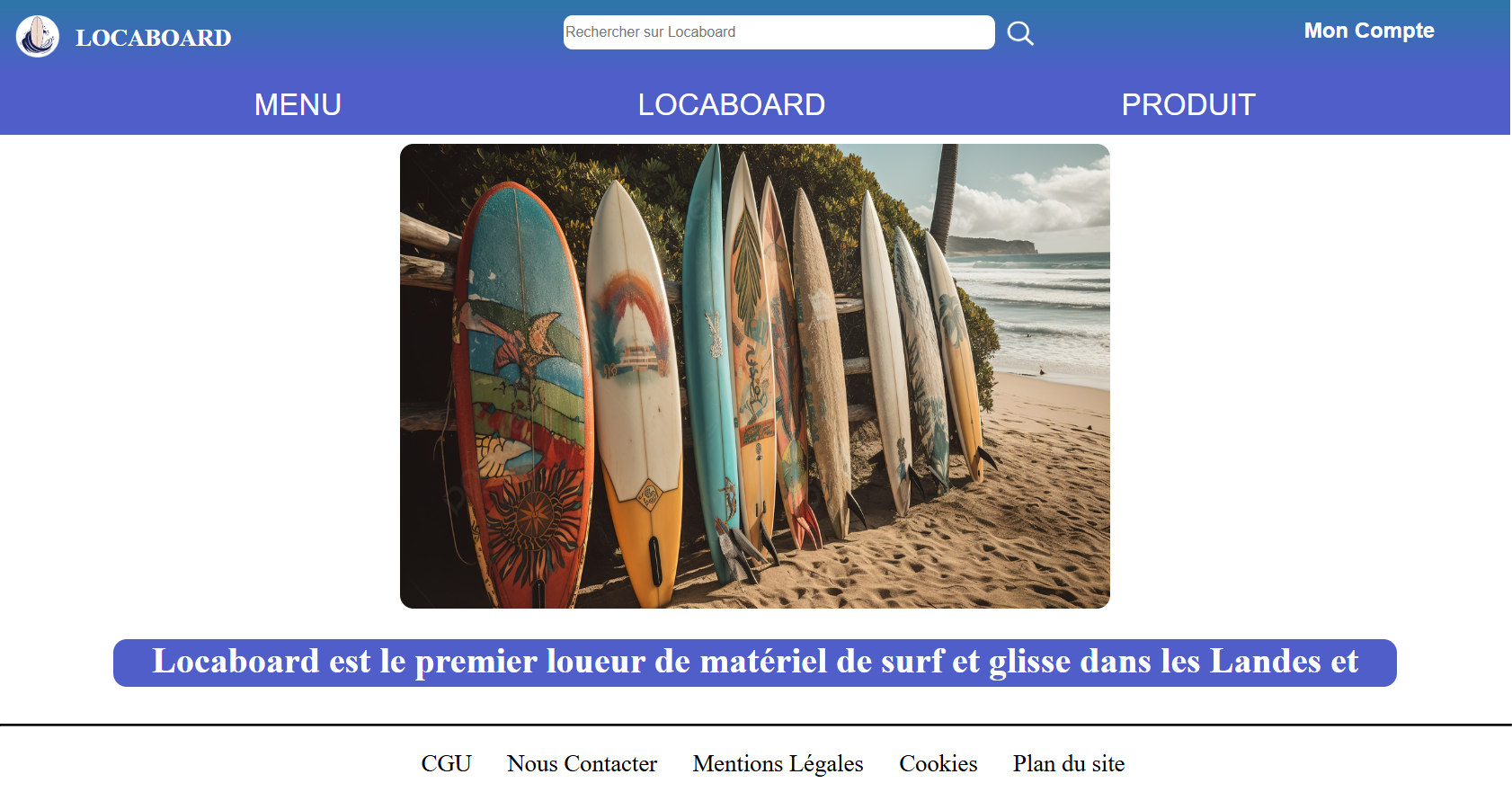 Capture du projet Locaboard